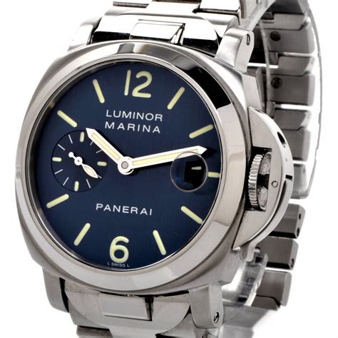 Panerai Luminor Marina Blue Dial Stainless Steel 40mm Watch .